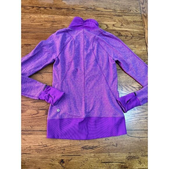 LULULEMON  RUNDERFUL HALF ZIP PULLOVER SZ 6 TENDER VIOLET MINI CHECK PIQUE Z13 - Picture 7 of 8